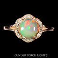 925 Sterlingsilber Rund Feueropal 7mm Simulierter CZ Ring Größe 7,5