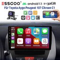 KAM Autoradio 32G Android 13 Für Toyota Aygo Citroen C1 Peugeot 107 GPS NAVI SWC