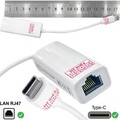 Weiß USB C 3.1 RJ45 LAN Adapter 100Mbps Gigabit für Huawei, Xiaomi, MSI