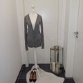 Strickjacke H&M Feinstrickpulli XS 34 36 Wolle 158 164 Grau Longpulli TopZustand