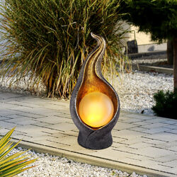 Außenleuchte Solarlampe Dekoleuchte LED Feuer-Effekt Garten Hof Terrasse Crackle