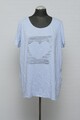 180 392 CECIL Damen Shirt blau hellblau Gr. XXL Aufdruck Kurzarm Baumwolle