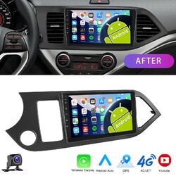 Für KIA PICANTO 2011-2016 8-Kern Android14 Autoradio CarPlay GPS Navi 4G BT +KAM