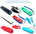 ORIGINAL NINTENDO Wii REMOTE MOTION PLUS CONTROLLER / NUNCHUK (ROT/BLAU/WEIß)