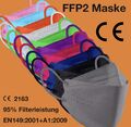 10x FFP2 Maske farbig "4D Fisch Maske" Mundschutz 4 Lagig; CE zertifiziert 