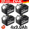 4x 18V 9,0Ah für Makita Akku 18V Li-Ion Akku BL1860B BL1850B BL1830 Ersatz Akku