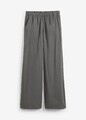 Neu Bequeme Hose mit weitem Bein aus Flanell Gr. 38 Grau Meliert Damenhose Pants