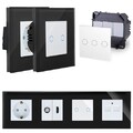 Touch Lichtschalter Steckdose Wechselschalter WiFi Glas Schwarz Weiß Luxus-Time