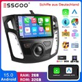 DAB+ 2+32G Autoradio Android15 Carplay Navi WiFi KAM+ Für Ford Focus MK3 2011-18