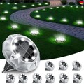10 Stück Solar Bodenleuchten Aussen, 8 LED Solarlampen für Außen Garten Boden So