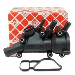 Febi Bilstein 174458 Thermostatgehäuse Thermostat Dichtung Kühlwasser für Ford