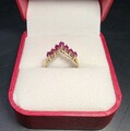 Vintage Ring 10 Karat Gold & Rubine. Größe 6