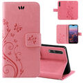 Huawei P20 Pro Handy Tasche Handyhülle Wallet Schutz Hülle Blumen Flip Cover