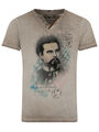 Hangowear Trachtenshirt Almont beige Bayerisch König V-Ausschnitt Shirt elegant