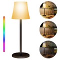 Dimmbar LED Tischlampe Kabellos Touch Akku Tischleuchte USB Wiederaufladbar RGB