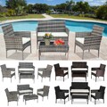 Couchtisch Sofa Polyrattan Gartenmöbel Sitzgruppe Gartenset Lounge Garnitur Set