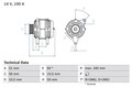 BOSCH Generator 14V Für VAUXHALL OPEL Astra Cc Mk IV Astravan III I 0986042750