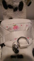 Hundegeschirr XS, Brustgeschirr, weiß, geblumt Softgeschirr, Halsband, Welpen
