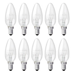 10 x Glühbirnen Kerzen 40W E14 klar Glühlampe 40 Watt B35 warmweiß dimmbar