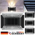 4 Stk LED Solarleuchten Wandlampen Zaunleuchte Gartenleuchte Außen Treppen Lampe
