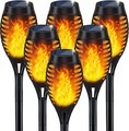 96 LED Solarleuchte Garten Beleuchtung Solar Licht Lampe Fackel Flamme Leuchte