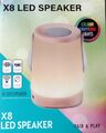 LED-Tischleuchte mit Radio Wederaufladbarer Bluetooth-Lautsprecher  RGB Farbig