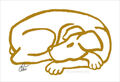 JACQUELINE DITT - Dog Gold Original Druck Grafik handsigniert Hund Bilder Hunde 