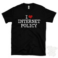 I LOVE INTERNET POLICY T-SHIRT Herz Governance Technologie Regulierung Datenschutz