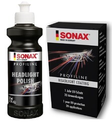 SONAX PROFILINE Headlight Polish 250 ml + Headlight Coating 10x5 ml = 50 ml