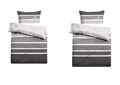 Bettwäsche 135x200 40x80 cm Baumwolle 4tlg Tom Tailor Streifen grau + Gästetuch