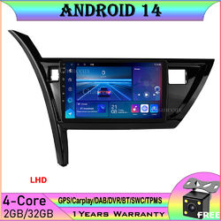 10"Android 14 Autoradio Carplay GPS SAT Navi DAB BT For Toyota Corolla 2013-2016