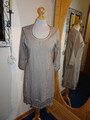 Tredy Kleid Shirtkleid Tunika Steiinchen Volant grau  Gr. 38 Top 