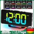 LED Wecker mit 10 Farben RGB Nachtlicht, Digital Wecker Tischuhr Dual Alarm USB~
