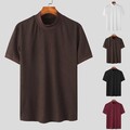 Herren Mock Rollkragen Pullover T-Shirt Tops Strickpullover - Slim Fit Tops Tee ~