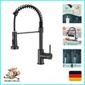 FORIOUS Wasserhahn Küche Schwarz, Hoher Bogen Hochdruck Küchenarmatur mit Her...