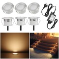 6er Set 1W 12V LED Terrasse Leuchte Bodeneinbaustrahler Gartenlampe wasserdicht