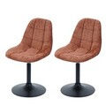 B-Ware 2er-Set Esszimmerstuhl MCW-A60, Drehstuhl, Chenille 465g/m², terrakotta