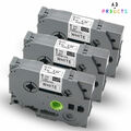 3x Schriftband für Brother TZe-211 6mm P-Touch PT 1010 H100LB Schwarz auf Weiß