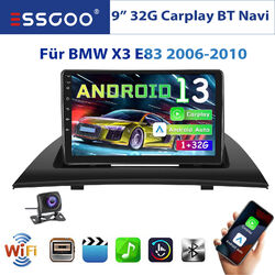 9" 1+32G Android 14 Autoradio GPS Carplay KAM Bluetooth Für BMW X3 E83 2006-2010