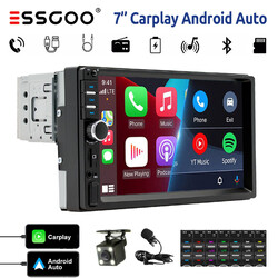 1DIN Autoradio 7" Carplay Android Auto Mikrofon TF EQ USB AUX-IN BT FM SD TF Kam