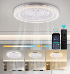 Moderne Smart-LED-Deckenleuchte Fan Deckenventilator Mit Lampe + Fernbedienung