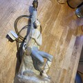 Größere Zaphir Lladro Spanien Porzellan Tischlampe