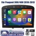 DAB+ 9" Android 13 Autoradio Carplay GPS Navi KAM Für Peugeot 308 408 10-13 64GB