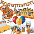 BAUSTELLE - Geschirr Deko Bauarbeiter Kindergeburtstag Geburtstag Kinder Party T