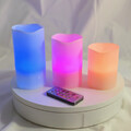 Echtwachskerzen 3er Set RGB/LED Kerzen mit Fernbedienung Und Timer