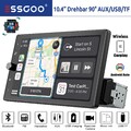 Autoradio 1 DIN 10.4" Funk CarPlay Android Auto IPS Drehbarer Bildschirm USB AUX