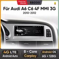 Für Audi A6 C6 4F MMI 3G 2010-2012 Carplay Android14 Autoradio GPS NAVI AUX 128G