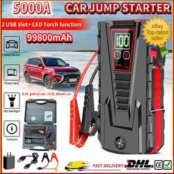 99800mAh 5000A Auto KFZ Starthilfe Powerbank Jump Starter Ladegerät Booster DHL