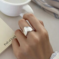 Edler Ring - 925 SILBER Zirkonia - 54 56 58 60 61 62 - Pavé HERZ Band Solitär