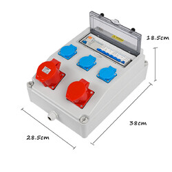 BAUSTROMVERTEILER WANDVERTEILER KOMPLETT VERDRAHTET 32A 16A 230V SOLARPANEL